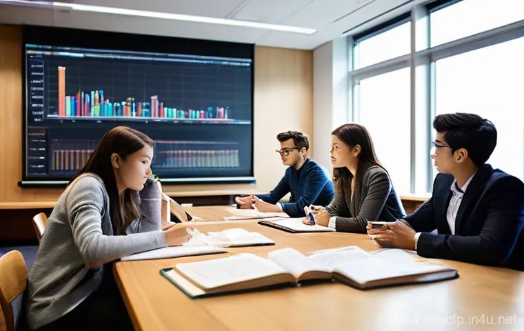 CFP 시험 응시 자격 조건 - **Prompt 1: The Aspiring Financial Planner's Study Session**
"A diverse group of young adult stu...